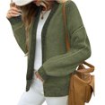 thumbnail image 1 of Long Sleeved Open Front Women Casual Knit Waffle Cardigan Coat, 1 of 6