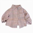 thumbnail image 1 of Long Sleeved Plaid Shirt Boy'S Color Block Cardigan Lapel Top,Plaid Lapel Shirt 4-5Years, 1 of 9