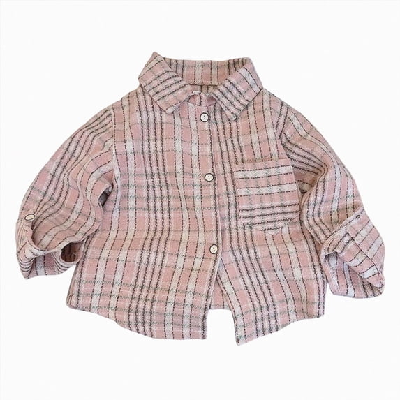 Long Sleeved Plaid Shirt Boy'S Color Block Cardigan Lapel Top,Plaid Lapel Shirt 4-5Years