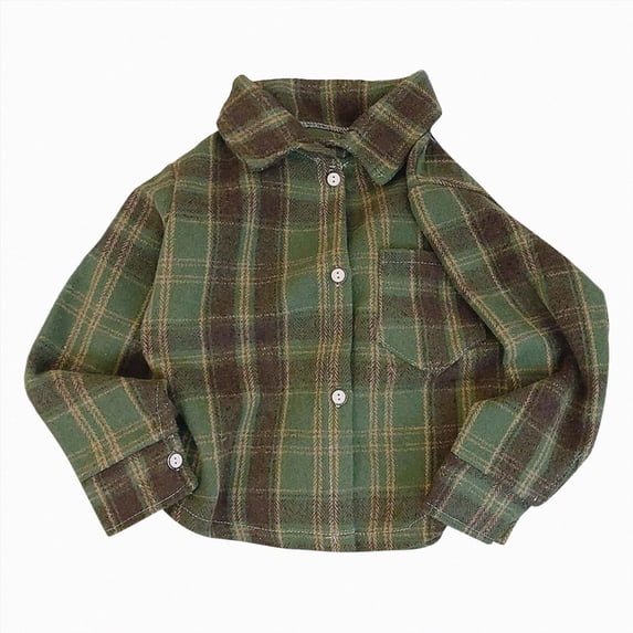 Long Sleeved Plaid Shirt Boy'S Color Block Cardigan Lapel Top,Plaid Lapel Shirt 5-6Years
