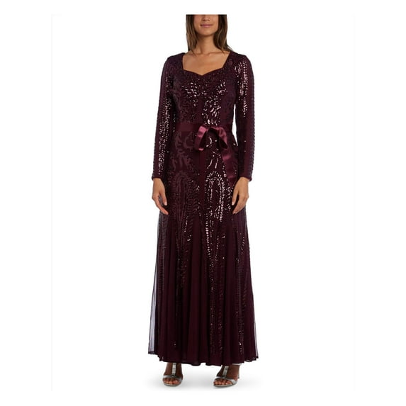 R&M Richards Womens Godet Maxi Evening Dress