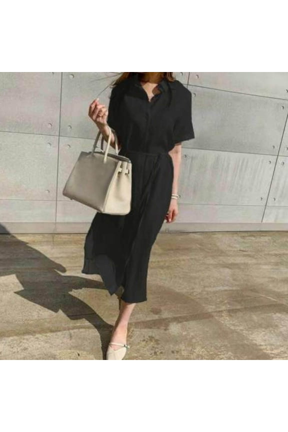 Long Sleeved Spring Autumn/winter Long Dress For Women's Dress Autumn Long Dress Large Sized Loose Fitting Short Sleeved Summer Linen Body Cover Slim And Fashionable Petite Dresses Dresses for Women