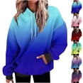 thumbnail image 1 of Long Sleeves Pullover Casual Fall Fashion Women's Loose Fitting Long Sleeved Hoodie Sports Top Wine Xxl, 1 of 7