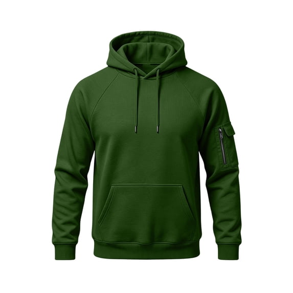 Men's Hoodie, Solid Color Long Sleeve Drawstring with Pockets Loose Fit