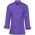 thumbnail image 1 of Long Sleeves Purple Color New Chef Coat Jacket Uniform for women ideal for food service, Caterers and Culinary professional L Size, 1 of 1