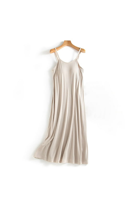 Long Slips for Under Dresses Full Length Adjustable Spaghetti Strap Nightgown