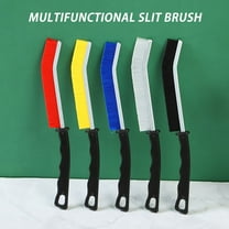 Long Slit Cleaning Brush Set for Tile Grout, Window Tracks, Sink Edges | 5-Pack Multi-Purpose Detail Scrubber with Stiff Nylon Bristles, Slender Plastic Handle, 23x3x1cm, Bathroom & Kitchen Use