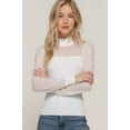 thumbnail image 1 of Long Slv Mesh Panel Detail Sweater Top, 1 of 5