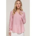 thumbnail image 1 of Long Slv Split Round Neck Stripe Woven Shirt, 1 of 5