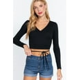 thumbnail image 1 of Long Slv Surplice Wrap Rib Knit Top, 1 of 5