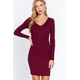 thumbnail image 1 of Long Slv V-neck Mini Rib Dress, 1 of 5