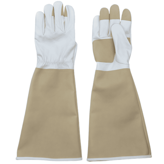 Long Smooth Cowhide Thorn Resistant Gardening Gloves, Touch Screen Extended Sleeve Work Gloves for Pruning, Planting & Harvesting