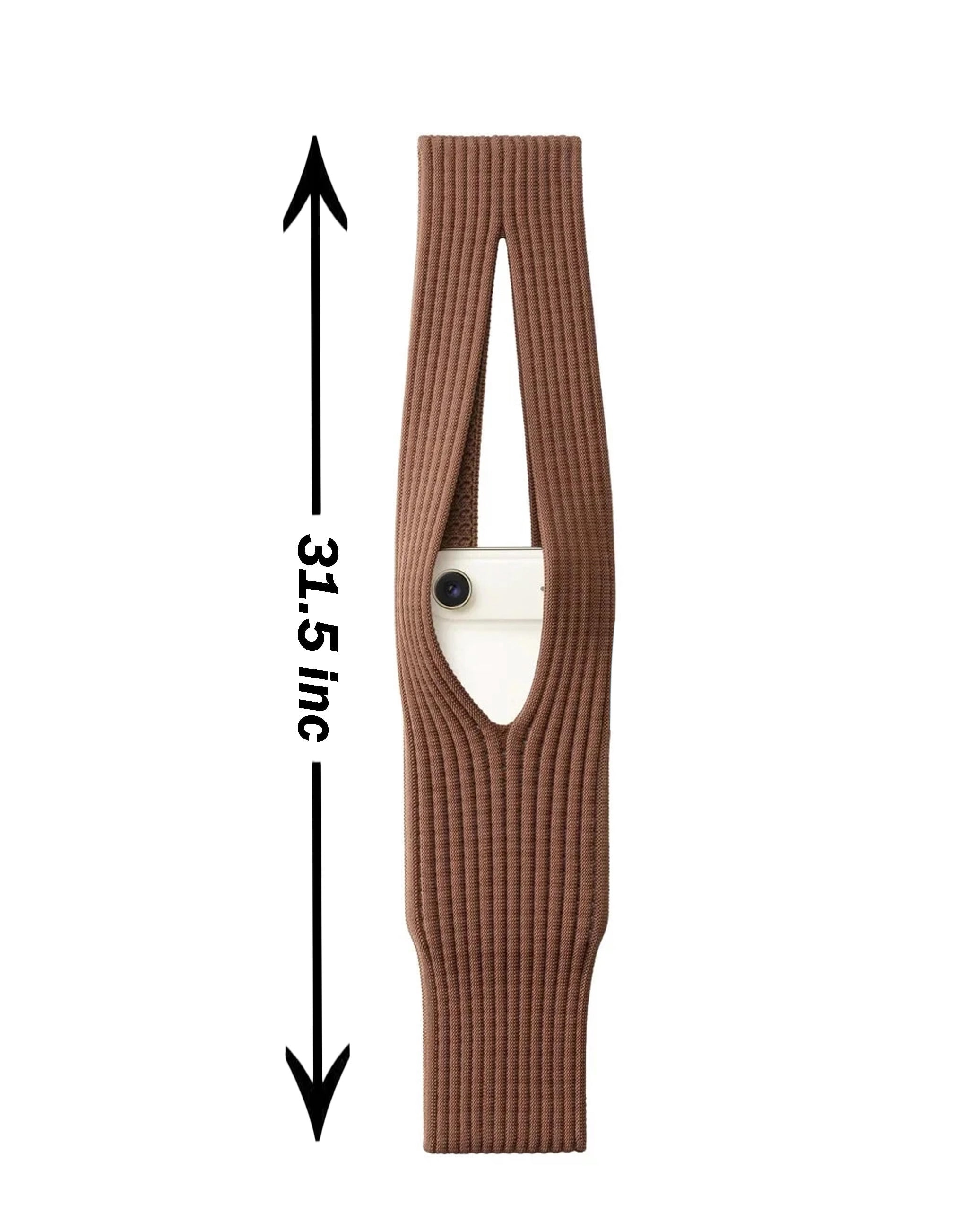 Long SmoothKnit Carry Sleeve for Phones - Cinnamon