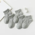 thumbnail image 1 of Long Socks for Boots 5 Pairs Kids Ankle Socks Boys Girls Cotton Solid Color Dress Socks for School Uniform, Sports and Casual Wear Vintage Socks Gray 6Y, 1 of 6