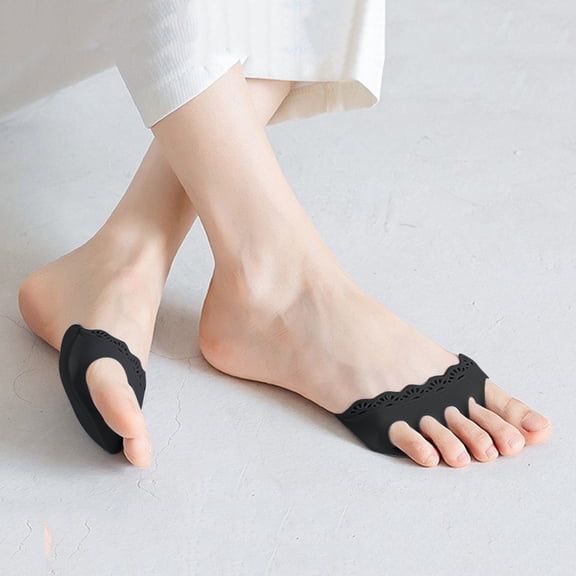 Long Socks for Men Forefoot Pads - Comfortable Non-slipping Corrective Toe Women's High Heels Invisible Honeycomb Socks Black One Size
