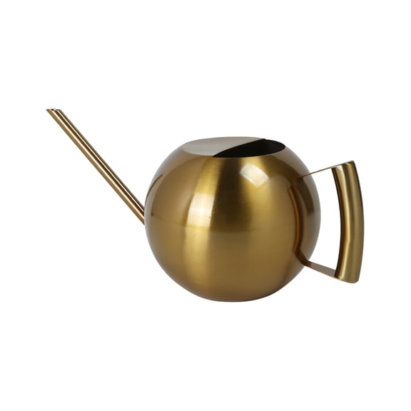 Long Spout Stainless Steel Watering Can - Mini Metal Garden Watering Pot for Succulents, Bonsai, Houseplants, and Desktop Containers - Indoor Plant Care Supplies, Gold, 5.12x11.42 Inch