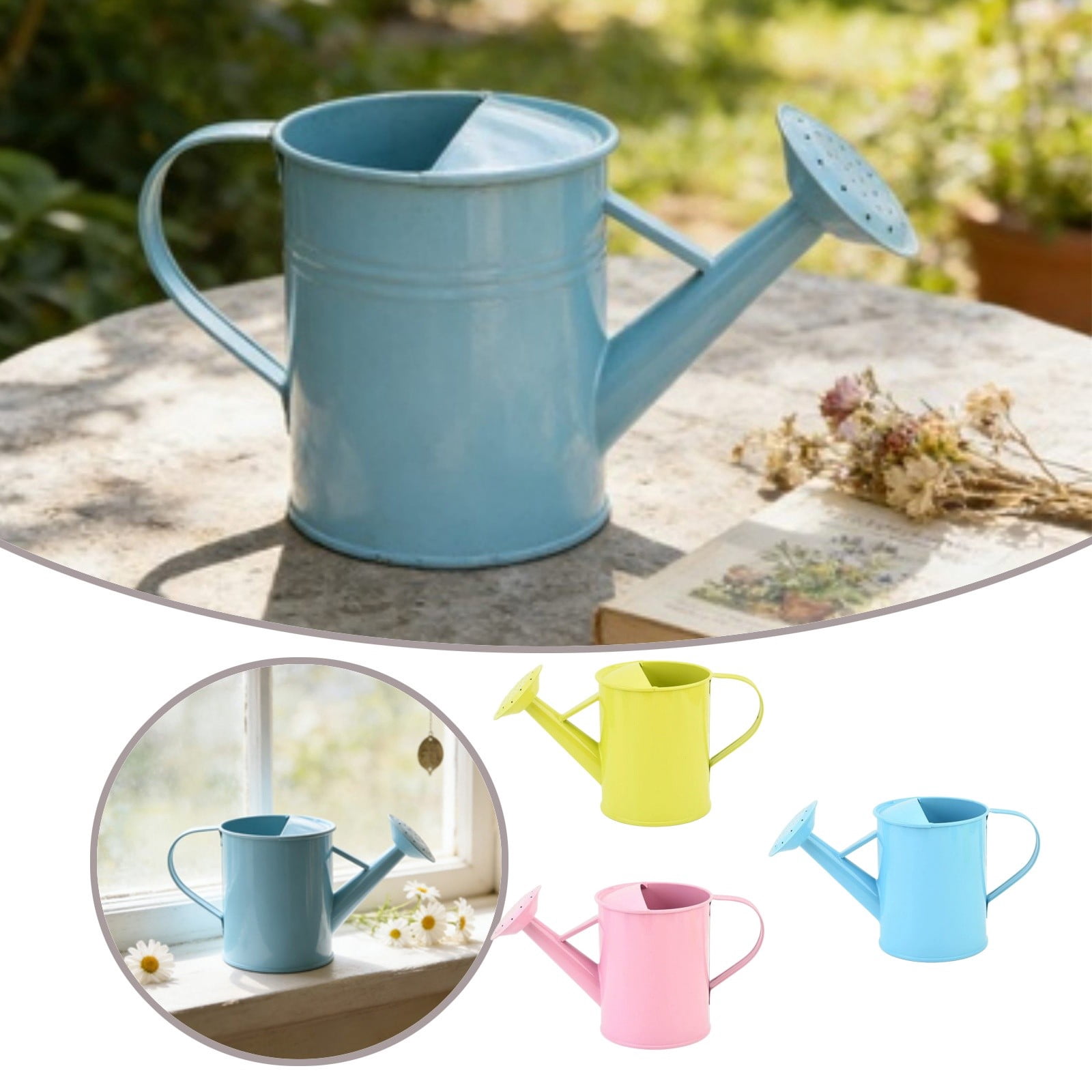 Long Spout Watering Can – Metal Garden Watering Can with Ergonomic Handle, Extended Curved Spout for Precise Watering, Indoor & Outdoor Use