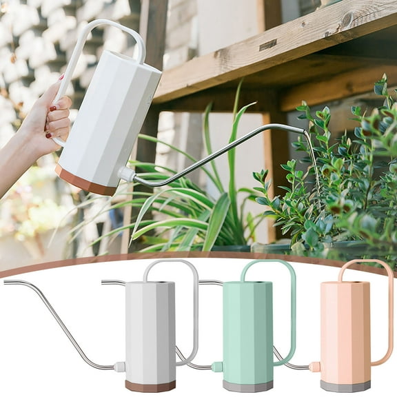 Long Spout Watering Can for Succulents Indoor Outdoor Plants 1L Ergonomic Handle Garden Watering Pot with Precise Pour Control Decorative Metal Plant Watering Kettle for Courtyard Herbs Flowers