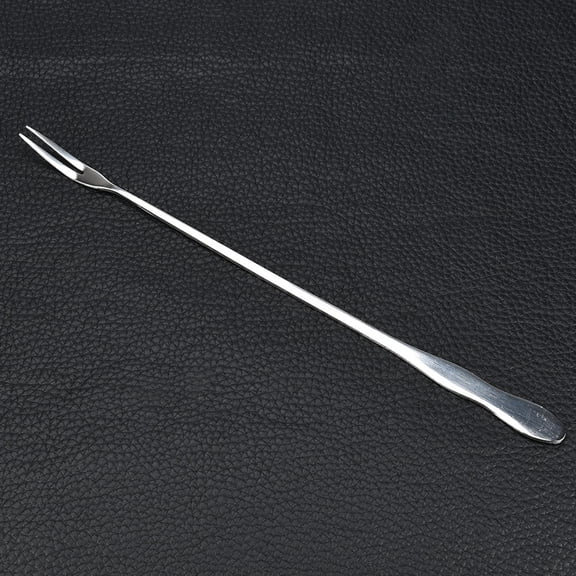 Long Stainless Steel Cocktail Fruit Fork, 2-Tine Appetizer Pick for Desserts, Fruits, Bar & Kitchen Use