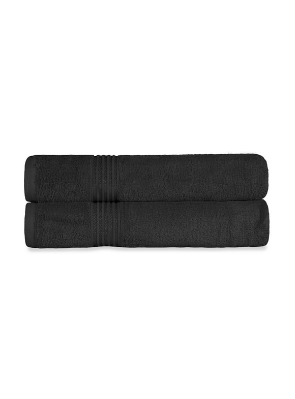 Long Staple Combed Egyptian Cotton Bath Sheet Set, Black, by Superior