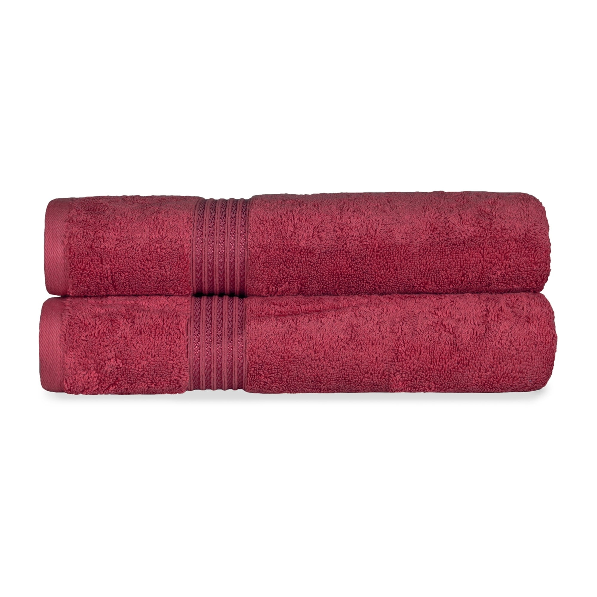 Boss Burgundy Plain logo-embroidered Egyptian Cotton Towel Bath Sheet