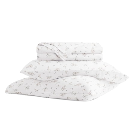 Long-Staple Vintage-Washed Cotton Bed Sheets Set in Bouquet Bliss by Comfort Canopy
