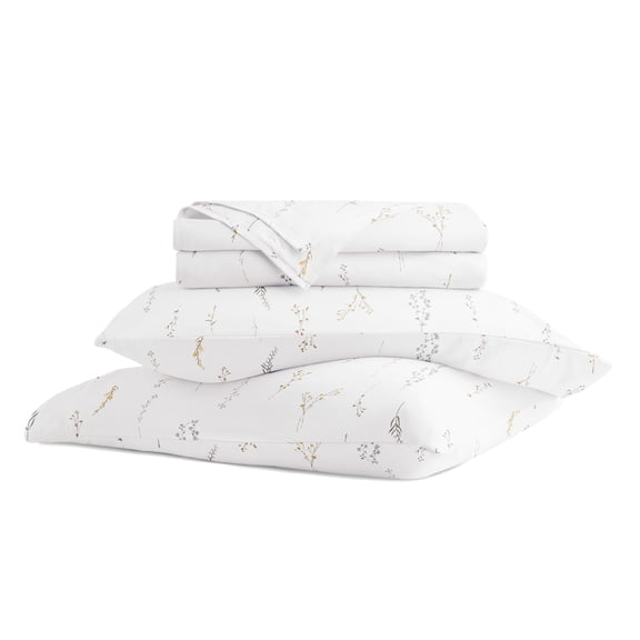 Long-Staple Vintage-Washed Cotton Bed Sheets Set in Wild Garden by Comfort Canopy
