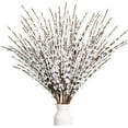 thumbnail image 1 of Long Stem Artificial Flowers for Tall Vase, Fake Branches, Pussy Willow Branches Faux Jasmine Flowers Home Vase Fillers for Home Hotel Office Bedroom DIY Decor (10 Pcs White), 1 of 5