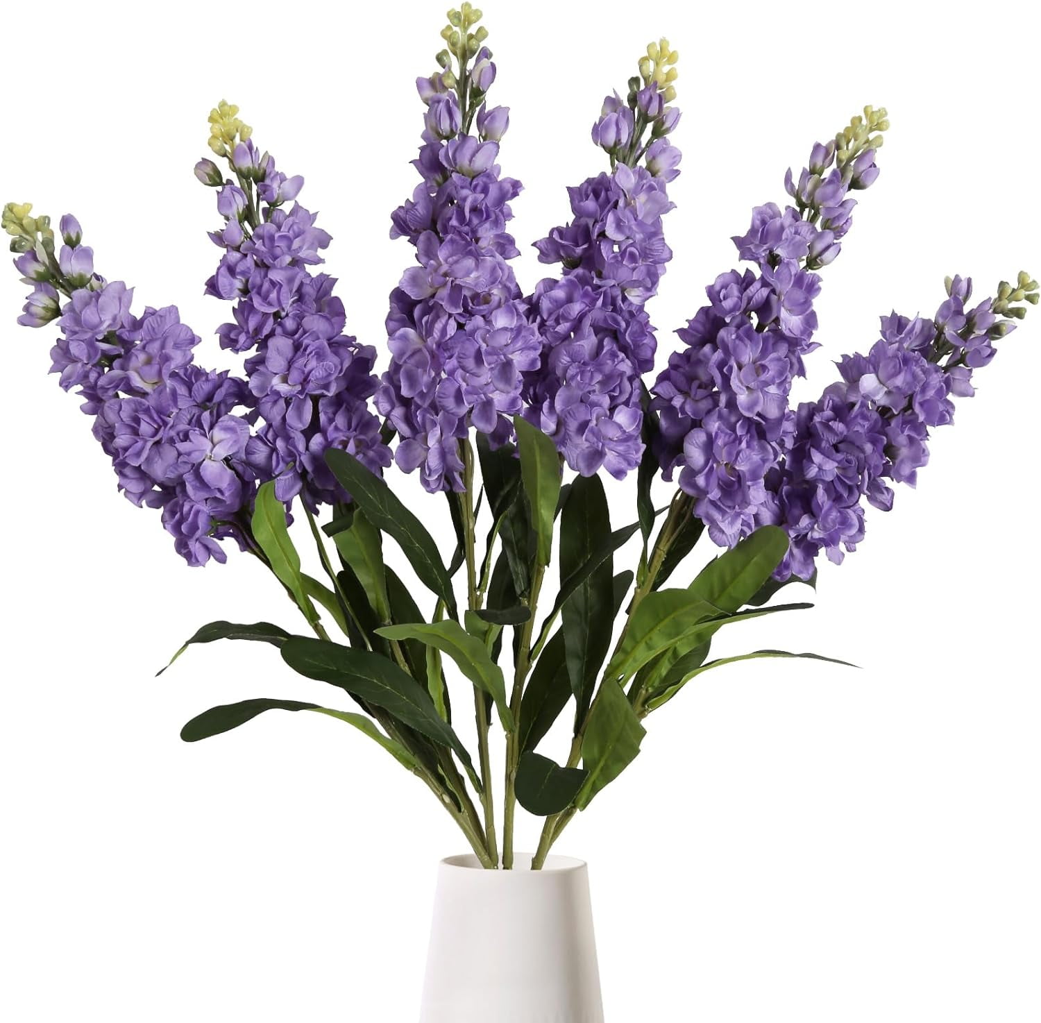 Long Stem Delphinium Artificial Flowers, Snapdragon Fake Flowers Purple Silk Flowers 3.5" Antirrhinum Majus Arrangement Decorations for Tall Vase Home Garden Wedding Decor (Dark Purple)