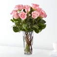 thumbnail image 1 of Long Stem Pink Rose Bouquet - 12 Pink Roses, 1 of 4