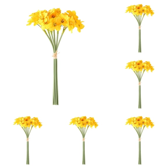 Long Stem Yellow Flowers, Artificial Bouquet for Home Decor Spring Table Centerpiece, Realistic Silk Flowers for Valentine's Day and Mother's Day Gift, Home Wedding Party Supplies