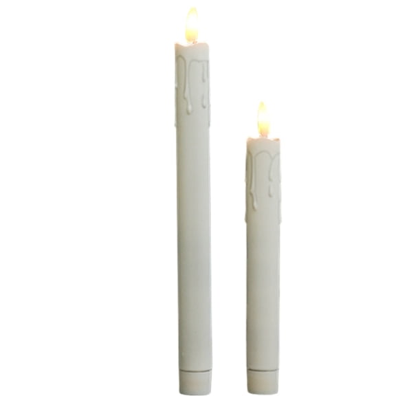 Long Stick LED Candle Light, Flameless Electronic Simulation Lamp, Battery Operated Flickering Taper for Home Wedding Holiday Table Decoration
