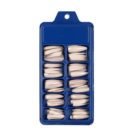 Long Stiletto Nail Tips - French Tip Press on Nails for Nail Extensions(10 Sizes) - Acrylic Manicure DIY Tools Full Style 20 Colors Nails Art - 100 Pcs/Box-Khaki
