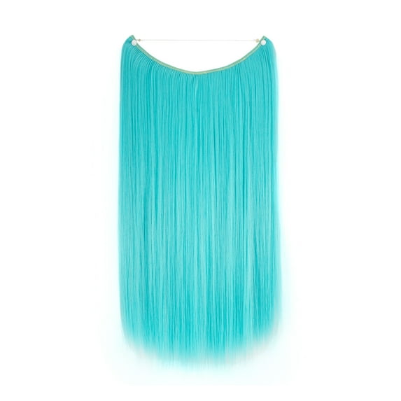 Long Straight 3/4 Full Head One Piece 20 inchs Invisible Wire Hair Extensions For Women High Temperature Synthetic Hairpieces