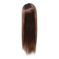 Long Straight Hair Wig Natural Light Brown Remy Heat Fiber Hair 360