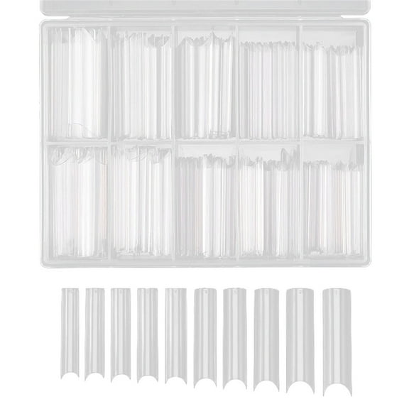 Long Straight Square Acrylic False Nail Tips Clear Full Cover Nails For Women Manicure Salon Extension