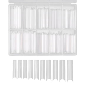 Long Straight Square Acrylic False Nail Tips Clear Full Cover Nails For Women Manicure Salon Extension