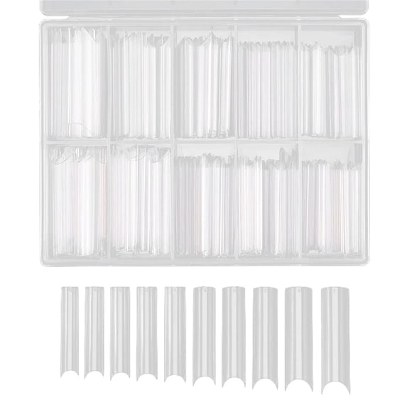 Long Straight Square Acrylic False Nail Tips Clear Full Cover Nails For Women Manicure Salon Extension
