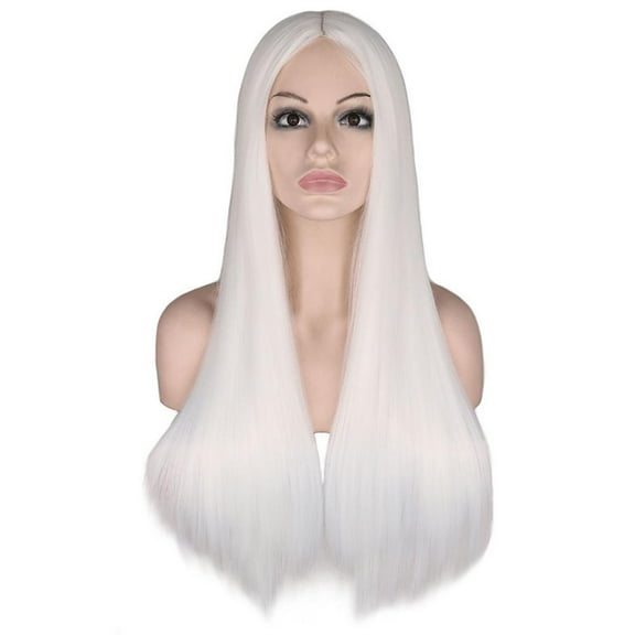 Long Straight Synthetic Hair Wig for Adult, Ideal for Halloween Theme Parties and Festive Celebrations