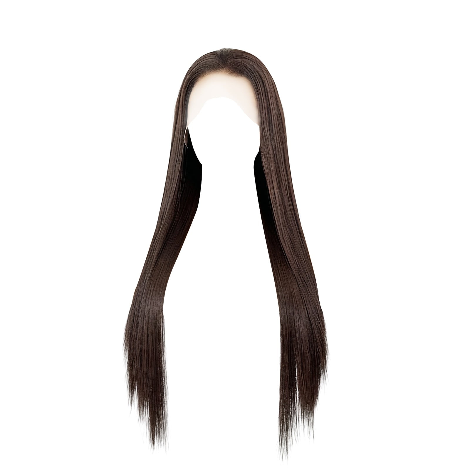 Long Straight Synthetic Wig for Women, Dark Brown Natural Looking Full Hair Wig for Daily Wear(Brown,50cm)