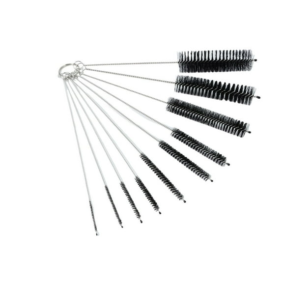 Long Straw Brush, Nylon Pipe Tube Cleaner 8-ihch 10 Different Diameters Set of 10