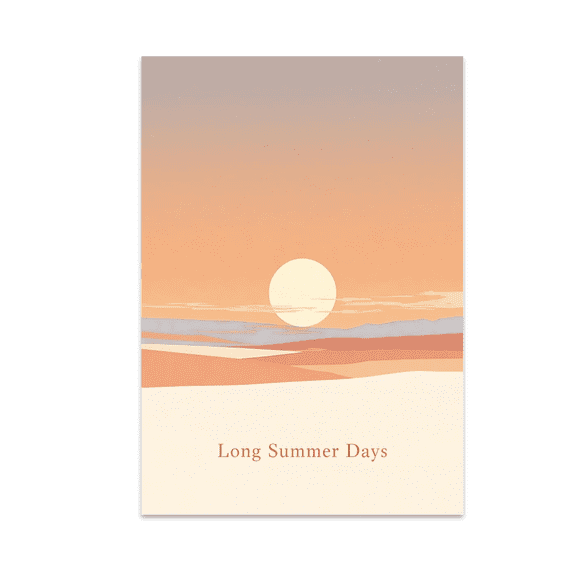 Long Summer Days Calm Landscape Art - Home Decor Enthusiast - 13x19 Poster Print