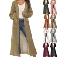 thumbnail image 1 of Long Sweaters for Women Cardigan Open Front Long Sleeve Plus Size Lightweight Knit Soft Cardigans Fashion Fall Crochet Tops for Women Solid Color Cardigan With Large Pockets Long Thin Coat, 1 of 5