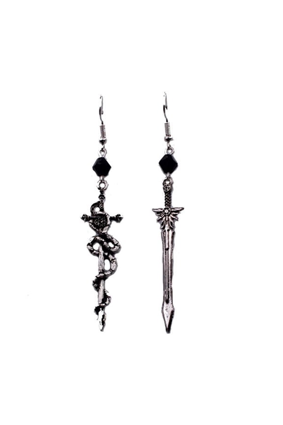 Long Sword Hook Earrings Unique Retro Gothic Knife Dangle Drop Earrings Jewelry