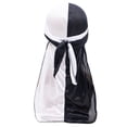thumbnail image 1 of Long Tail Durag Two Tone Head Wrap Elastic Hair Bandana For Hip Hop Street Fashion Style, 1 of 4