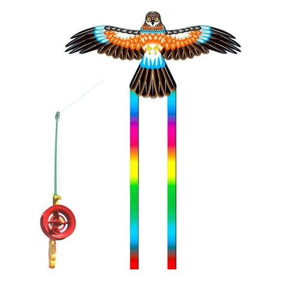 Long Tail Dynamic Wing Kites with Fishing Rod Line Dynamic Swallow Kites Toy for Easy Flying Kites Outdoor Activit