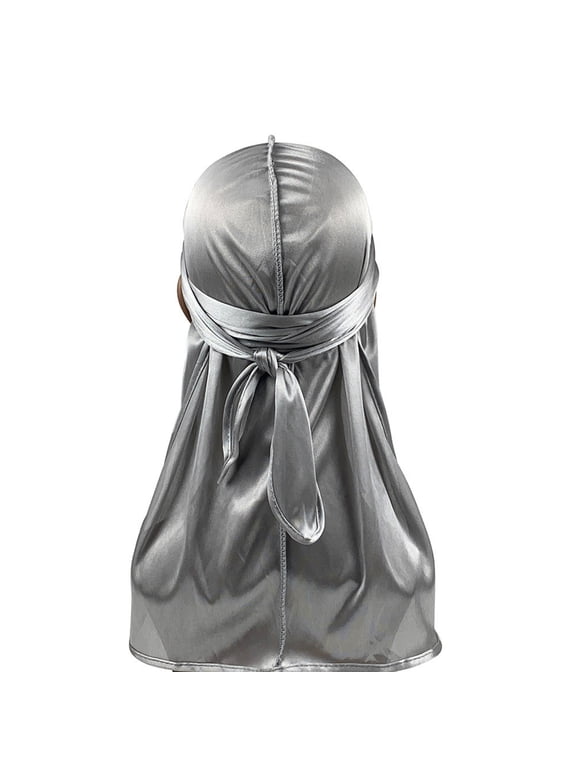 Long Tail Men's Durag Hat Soft Polyester Headwrap Turban Hat for Dreadlocks Braid Comfortable Hat for Everyday Use