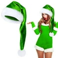 thumbnail image 1 of Long Tail Santa Hats for Adult,Christmas Hats Red Pink Black for Christmas New Year Festive Holiday Party,（Green), 1 of 4