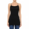 thumbnail image 1 of Long Tank Top Adjustable Spaghetti Straps Layering Plain Solid Cami Junior Size 1X/2X/3X, 1 of 1