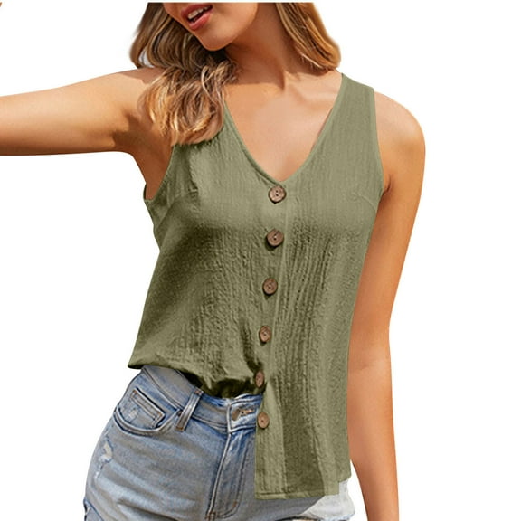 Long Tank Tops For Women Sevevn Fashion Women Sleeveless Garment Comfortable Breathable-Neck Blouses Loose Tank Tops For Women